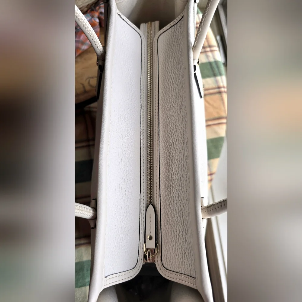 *LOW START* Kate Spade White And Black Leather Ella Tote - Picture 9 of 14